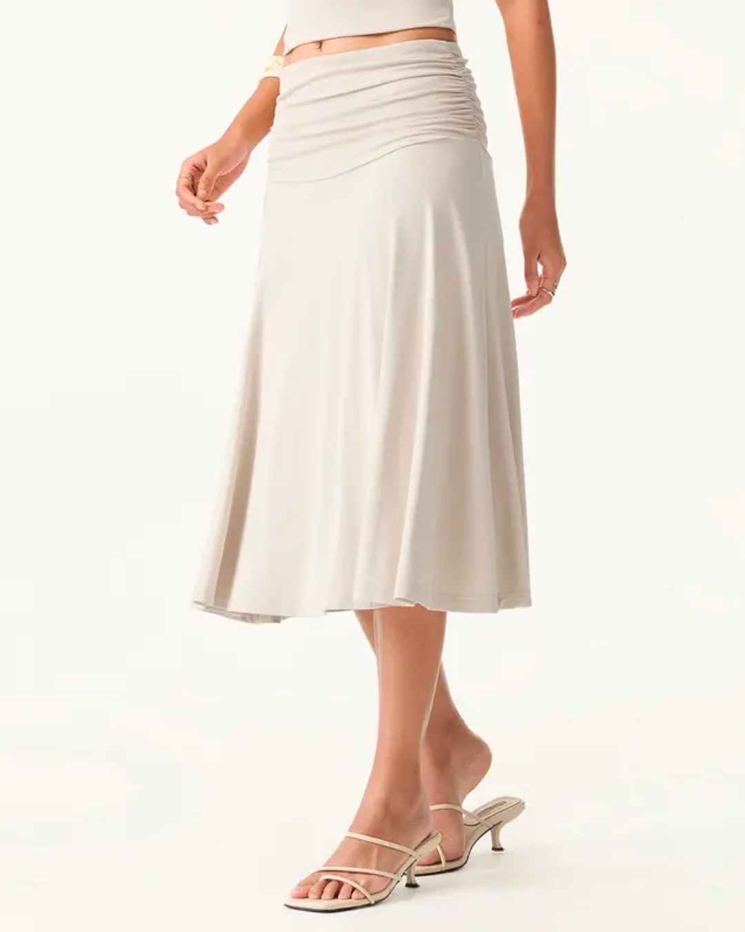 Flowy Side Midi Skirt